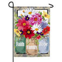 Faith Hope Love Mason Jars Suede Garden Banner, EE14S9801G