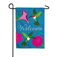 Hummingbirds and Petunias Garden Banner, EE169022BLG