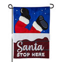 Santa Stop Here Applique Garden Flag EE169079G