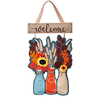 Autumn Milk Bottles Door Hanger, EE2DHB1622