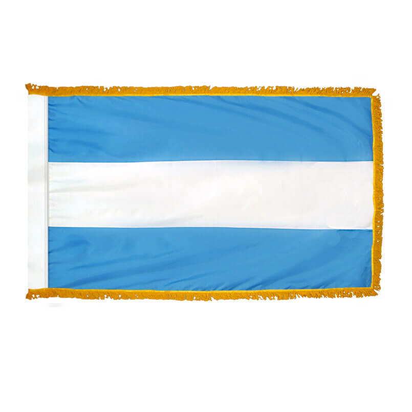 Argentina Civil Fringed Flag with Pole Hem, FBPP0000009521