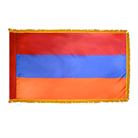 Republic of Armenia Fringed Flag with Pole Hem