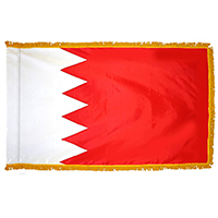 Bahrain Fringed Flag with Pole Hem