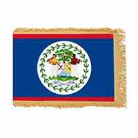 Belize Fringed Flag with Pole Hem