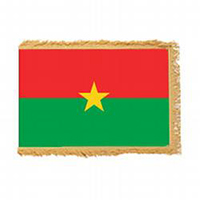 Burkina Faso Fringed Flag with Pole Hem