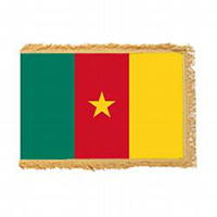Cameroon Fringed Flag with Pole Hem