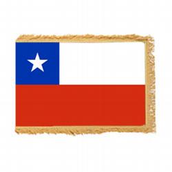 Chile Fringed Flag with Pole Hem, FBPP0000009899
