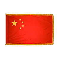 People's Republic of China Flag with Pole Hem and Fringe