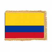 Republic of Colombia Fringed Flag with Pole Hem