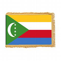 The Union of the Comoros Fringed Flag with Pole Hem