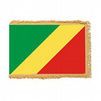 Republic of Congo Fringed Flag with Pole Hem