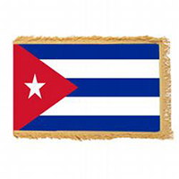 Cuba Fringed Flag with Pole Hem