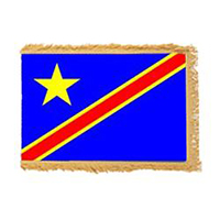 Democratic Republic of Congo Fringed Flag with Pole Hem