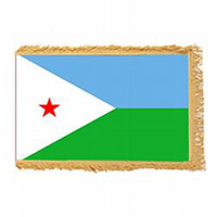 Republic of Djibouti Fringed Flag with Pole Hem