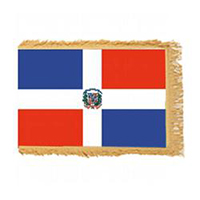 Dominican Republic Government Fringed Flag with Pole Hem