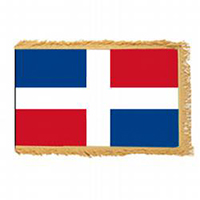 Dominican Republic Fringed Flag with Pole Hem