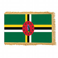 Commonwealth of Dominica Fringed Flag with Pole Hem