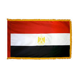 Arab Republic of Egypt Fringed Flag with Pole Hem, FBPP0000009519