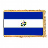 El Salvador Government Fringed Flag with pole hem