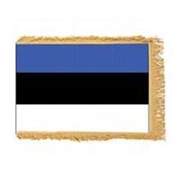 Republic of Estonia Flag with Fringe and Pole Hem