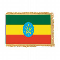 Ethiopia Fringed Flag with Pole Hem