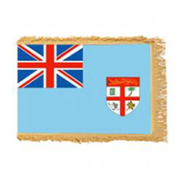 Republic of Fiji Islands Fringed Flag with Pole Hem, FFIJI46PHF