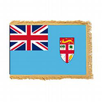 Republic of Fiji Islands Fringed Flag with Pole Hem, FFIJI35PHF
