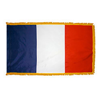 France Fringed Flag with Pole Hem