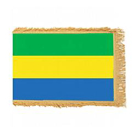 Gabon Fringed Flag with Pole Hem