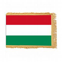 Hungary Fringed Flag with Pole Hem