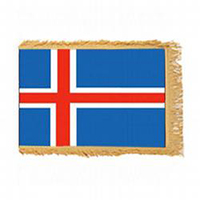 Iceland Fringed Flag with Pole Hem