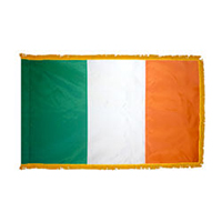 Ireland Fringed Flag with Pole Hem