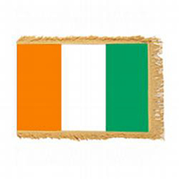 Ivory Coast (Côte d'Ivore) Fringed Flag with Pole Hem