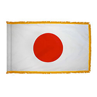 Japan Fringed Flag with Pole Hem