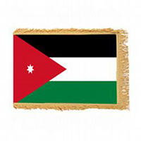 Hashemite Kingdom of Jordan Fringed Flag with Pole Hem