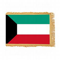 Kuwait Fringed Flag with Pole Hem