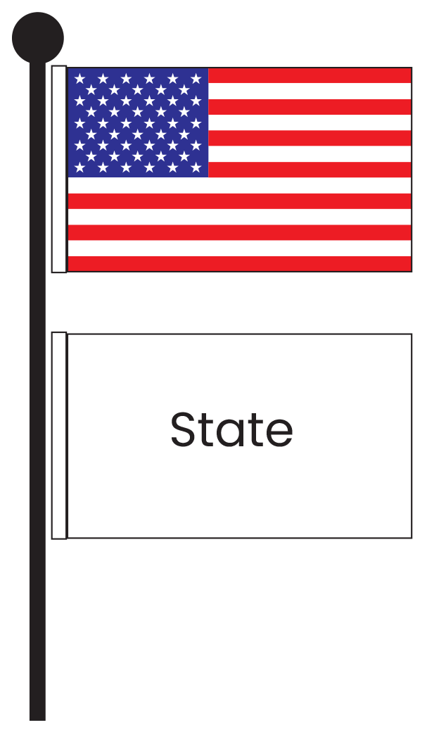 How to hang a second flag with the US flag on one pole