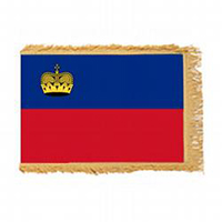 Principality of Liechtenstein Fringed Flag with Pole Hem