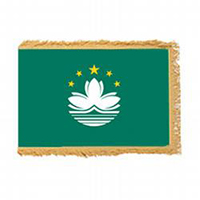 Macau Fringed Flag with Pole Hem, FMACA35PHF