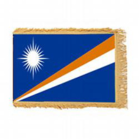 Marshall Islands Flag with Fringe and Pole Hem
