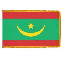 The Islamic Republic of Mauritania Fringed Flag with Pole Hem