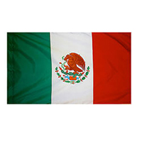 Mexico Flag with Pole Hem