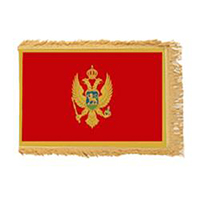 Montenegro Fringed Flag with Pole Hem