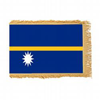 Republic of Nauru Fringed Flag with Pole Hem