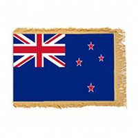 New Zealand Fringed Flag with Pole Hem