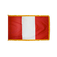 Republic of Peru Fringed Flag with Pole Hem
