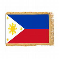 Philippines Fringed Flag with Pole Hem
