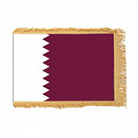 State of Qatar Fringed Flag with Pole Hem