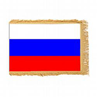 Russia Fringed Flag with Pole Hem