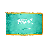 Saudi Arabia Fringed Flag with Pole Hem